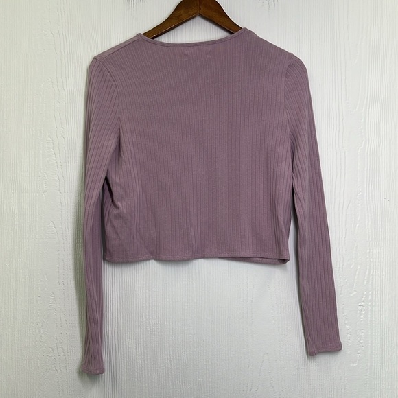 Madewell - Provence Grape Ribbed Cute Hook And Eye Closure Cardigan Size Small - Picture 11 of 12